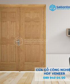 Cửa Gỗ HDF Veneer 2 canh 12A-Sồi-SGD