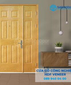 Cửa Gỗ HDF Veneer 9A ASH 2 canh nho lon-SGD
