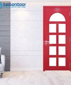 Cửa Gỗ MDF Veneer P1G9 hong-MDFV-SGD