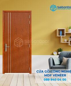 Cửa Gỗ MDF Veneer P1R2 Xoan Đào 3-SGD