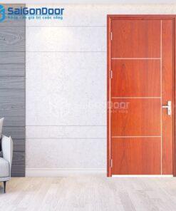 Cửa Gỗ MDF Veneer P1R4b Xoan Đào 3-MDFV-SGD