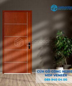 Cửa Gỗ MDF Veneer P1R5 Xoan Đào 1-SGD