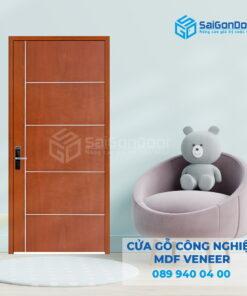 Cửa Gỗ MDF Veneer P1R5 Xoan Đào 4-SGD