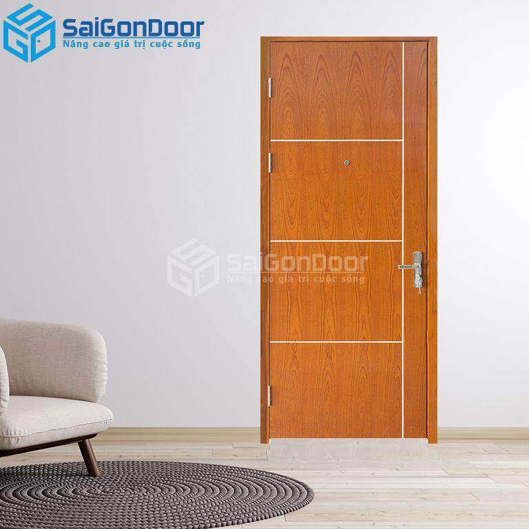 Cửa Gỗ Chống Cháy MDF Veneer P1R5 Xoan Đào-a-SGD