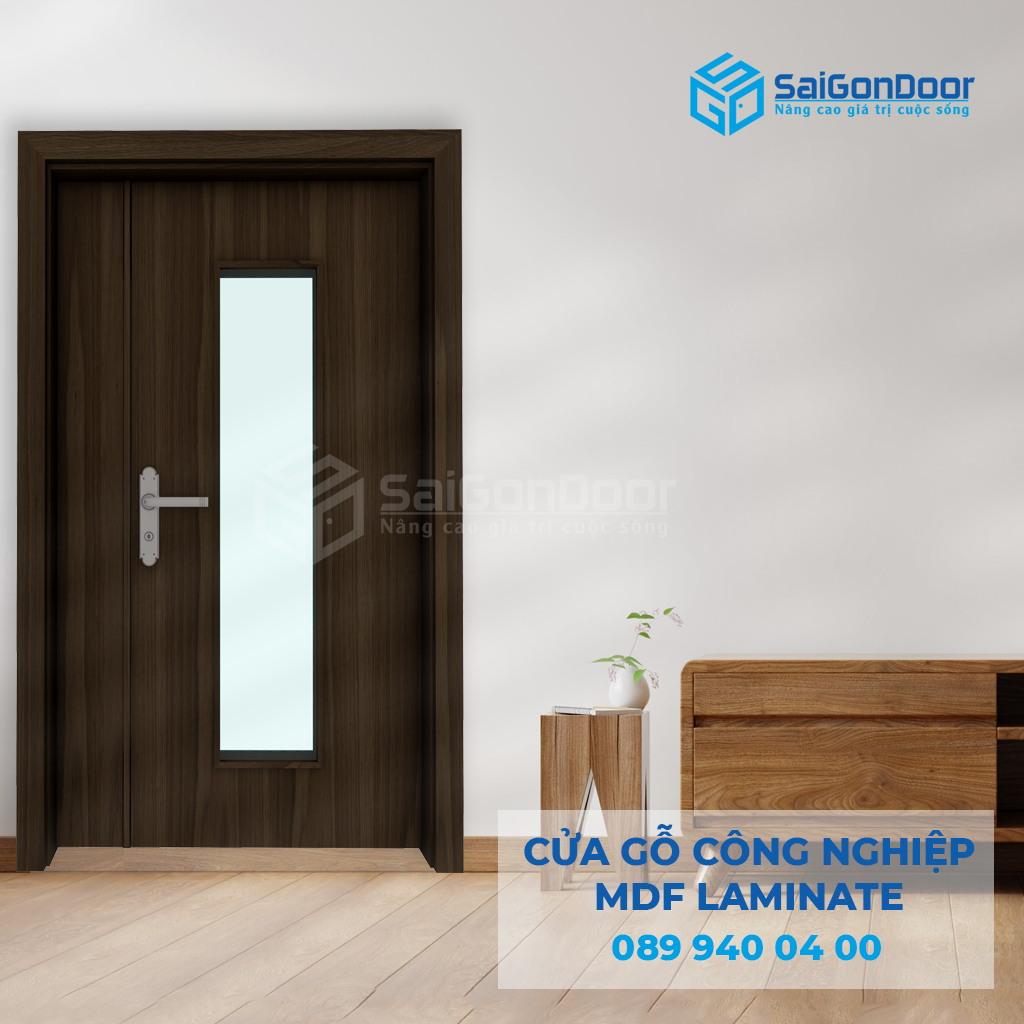 Cửa Gỗ Công Nghiệp MDF Laminate 2P1G1S-SGD