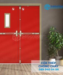 Cửa Thép Chống Cháy 2P1G1 thanh thoat hiem doi-SGD