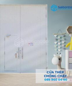 Cửa Thép Chống Cháy 3P canh nho lon cho nha xuong-SGD