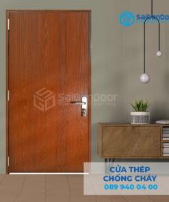 Cửa Thép Chống Cháy P1 van Gỗ 3-SGD