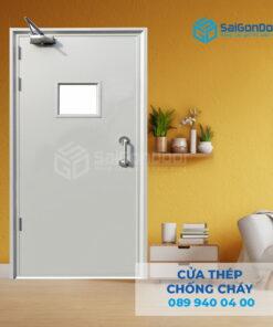 Cửa Thép Chống Cháy P1G1 tay co thuy luc-SGD