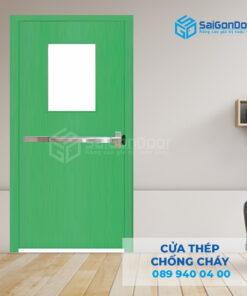 Cửa Thép Chống Cháy P1G1 xanh thoan thoat hiem-SGD