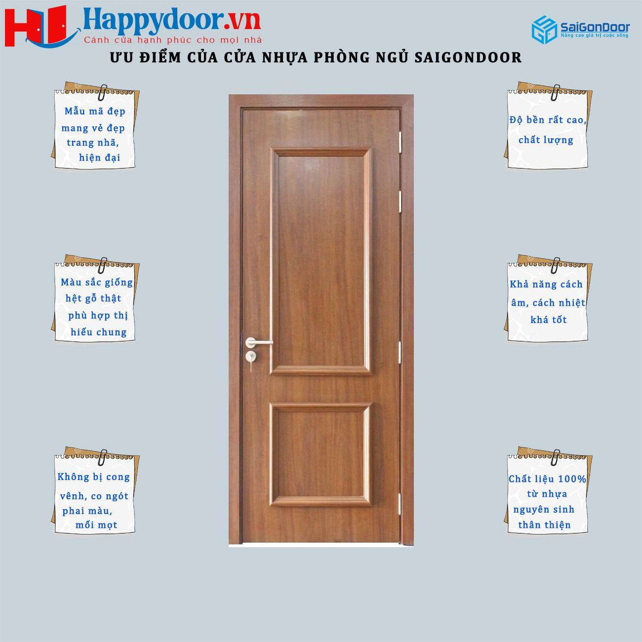 Cửa phòng ngủ nhựa vân gỗ Composite
