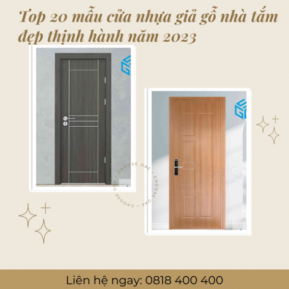 Top 20 mẫu cửa nhựa giả gỗ nhà tắm đẹp thịnh hành năm 2023