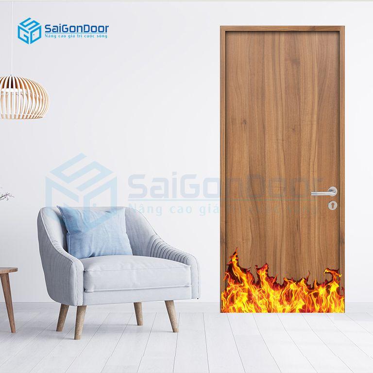 Cửa phòng khách dùng gỗ MDF Melamine chống cháy