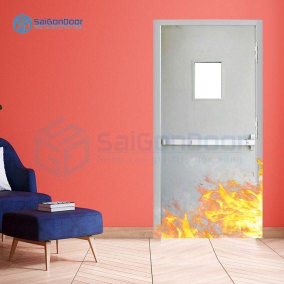 Cửa thép thoát hiểm có ô kính