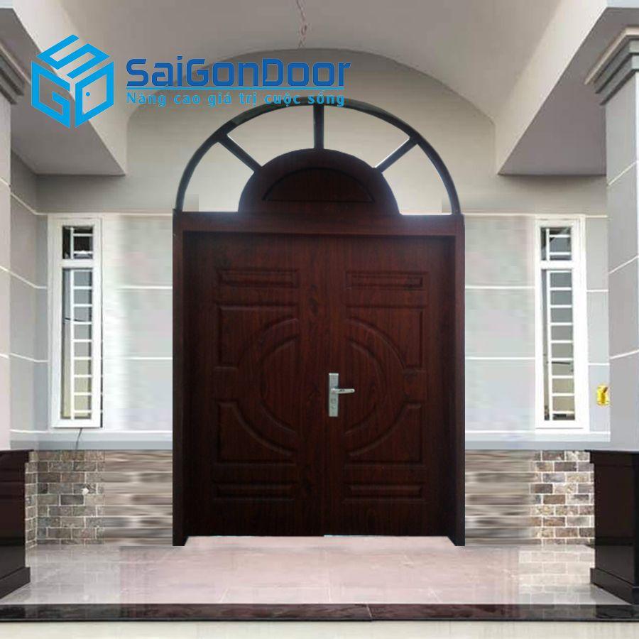 Cửa thép vân gỗ cho nhà phố 35