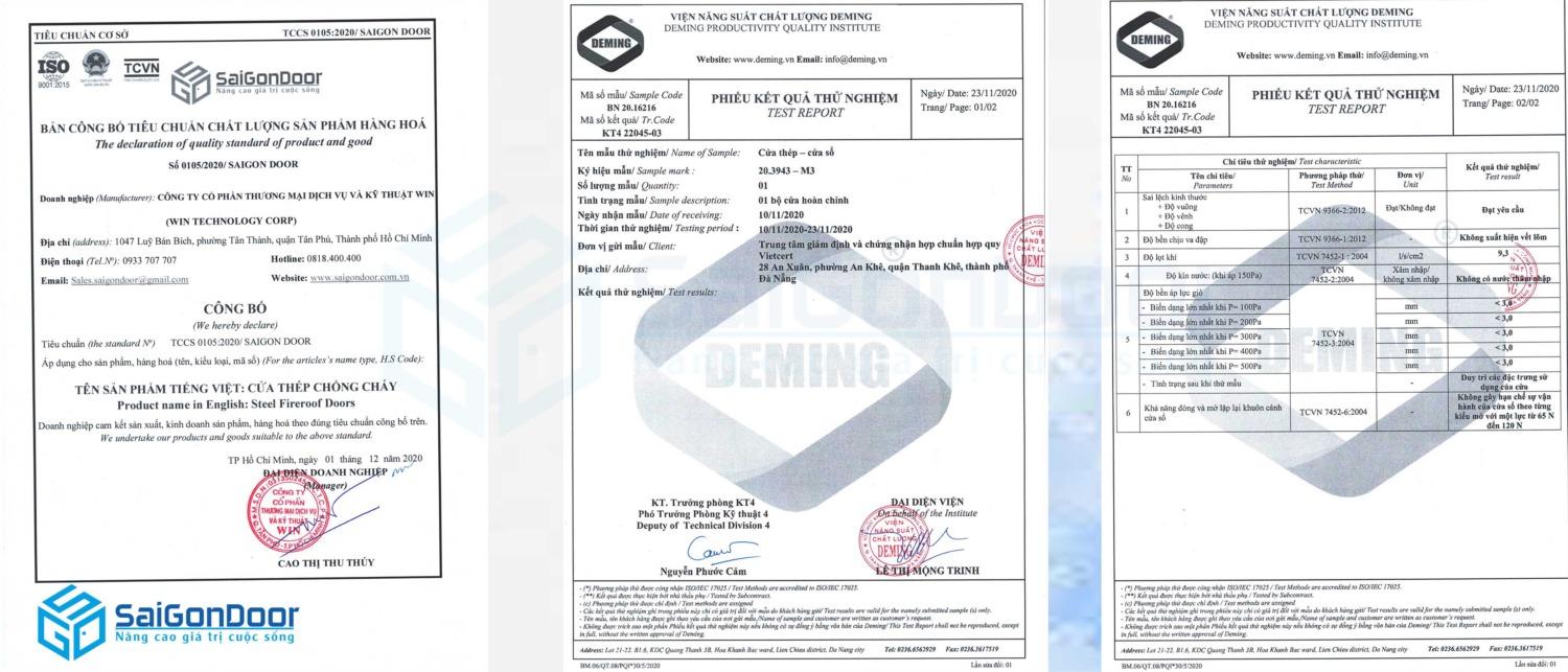 Các mẫu cửa cần phải được kiểm định về chống cháy tại PCCC