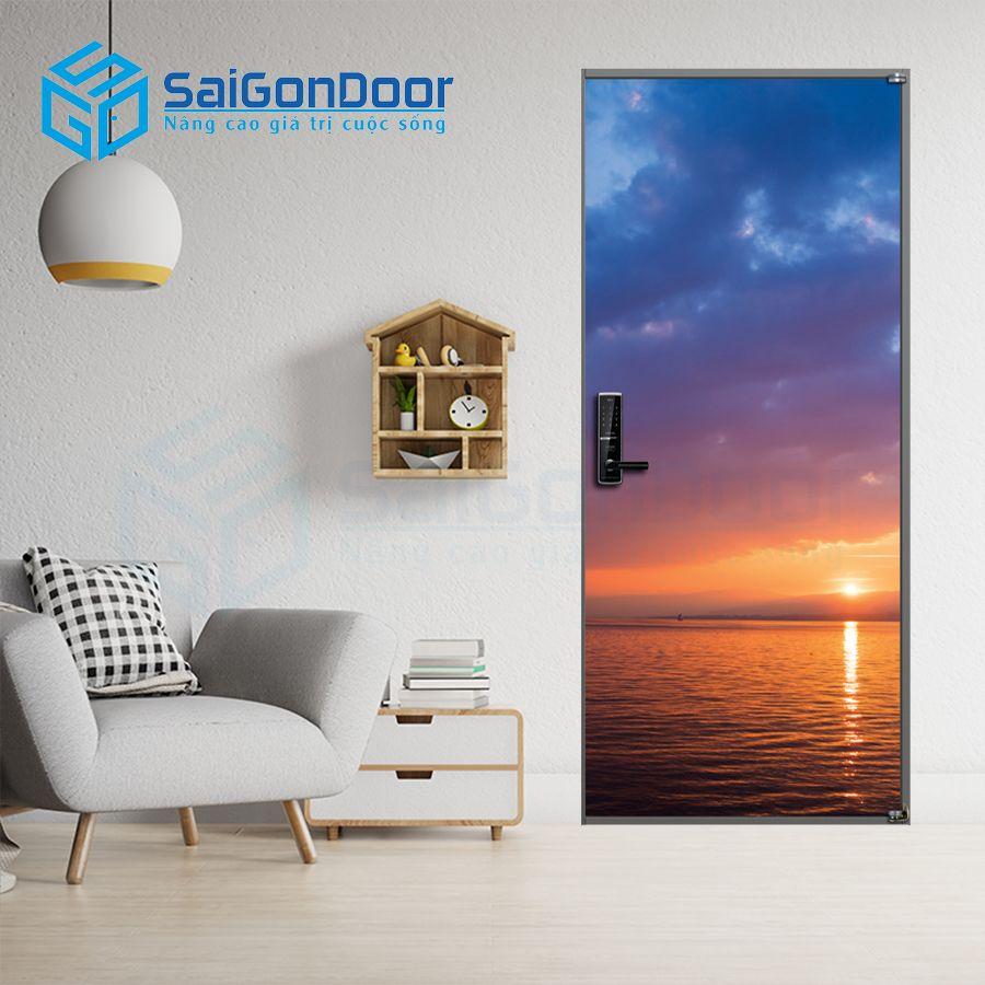 Cửa cách âm văn phòng phá cách với bề mặt in UV mới lạ