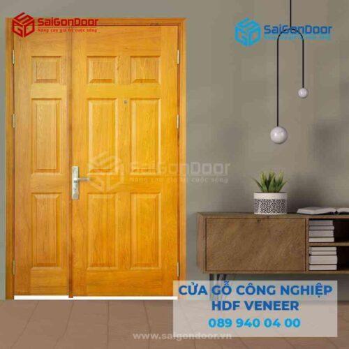 Cửa Gỗ HDF Veneer 9A Ash me bong con Cánh lon Cánh nho