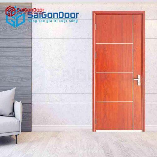 Cửa Gỗ MDF Veneer P1R4b Xoan Đào