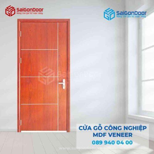 Cửa Gỗ MDF Veneer P1R4b Xoan Đào