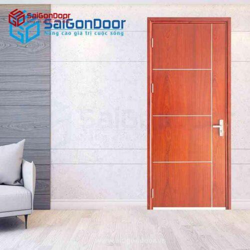 Cửa Gỗ MDF Veneer P1R4b Xoan Đào