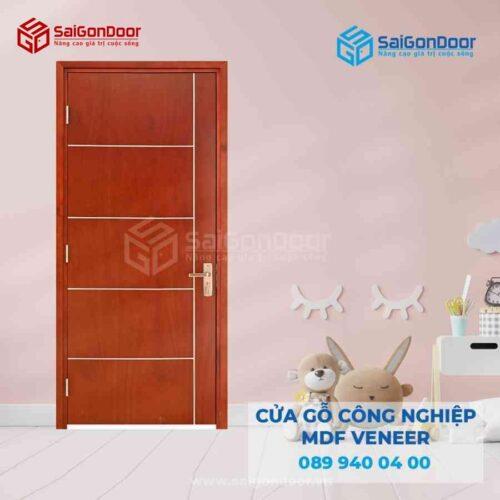 Cửa Gỗ MDF Veneer P1R5 Xoan Đào