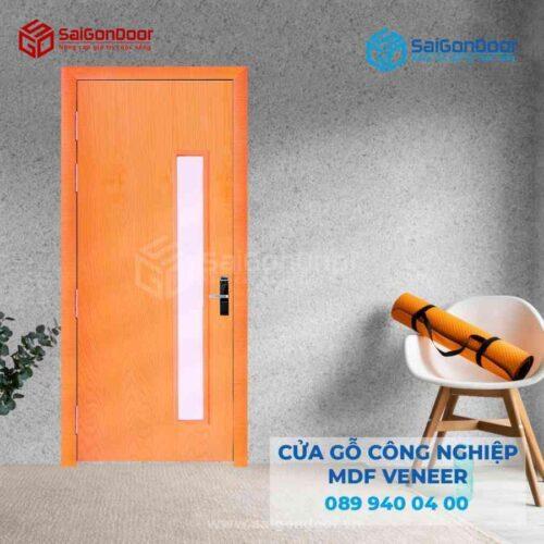 Cửa Gỗ MDF Veneer P1GL Xoan Đào