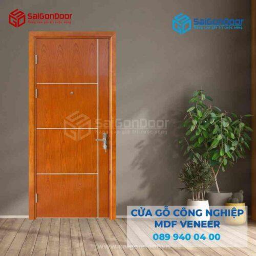 Cửa Gỗ MDF Veneer P1R4 Xoan Đào