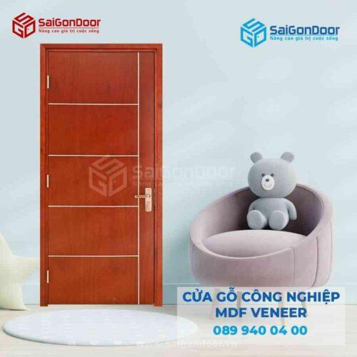 Cửa Gỗ MDF Veneer P1R5 Xoan Đào
