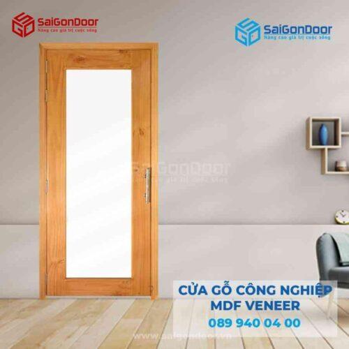 Cửa Gỗ MDF Veneer Ô Kính