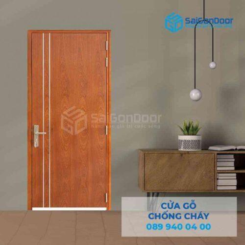 Cửa gỗ chống cháy SGD-GCC-MDF Veneer P1R2 Xoan dao-1
