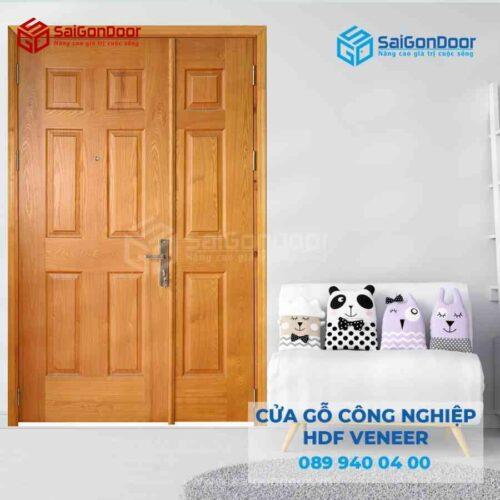 Cửa Gỗp HDF Veneer 9A Sồi me bong con