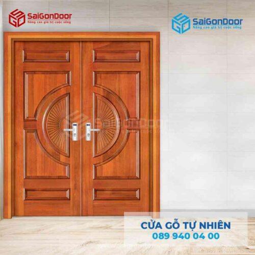 Cửa Gỗ Tự Nhiên Cánh Gỗ Đỏ