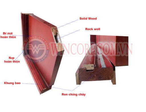 Mẫu góc cấu tạo cửa gỗ chống cháy