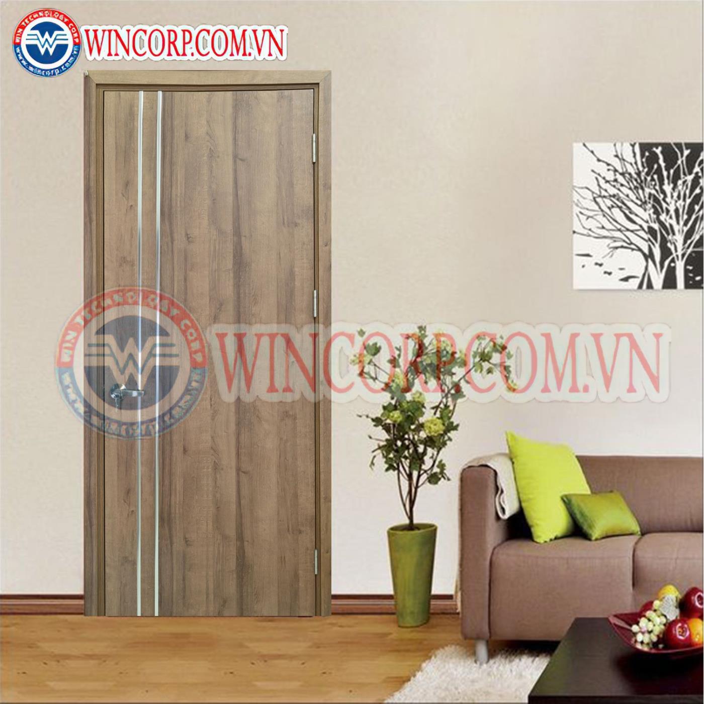 Cửa gỗ công nghiệp MDF Melamine MDF.LP1R2-WALNUT - Ảnh 2