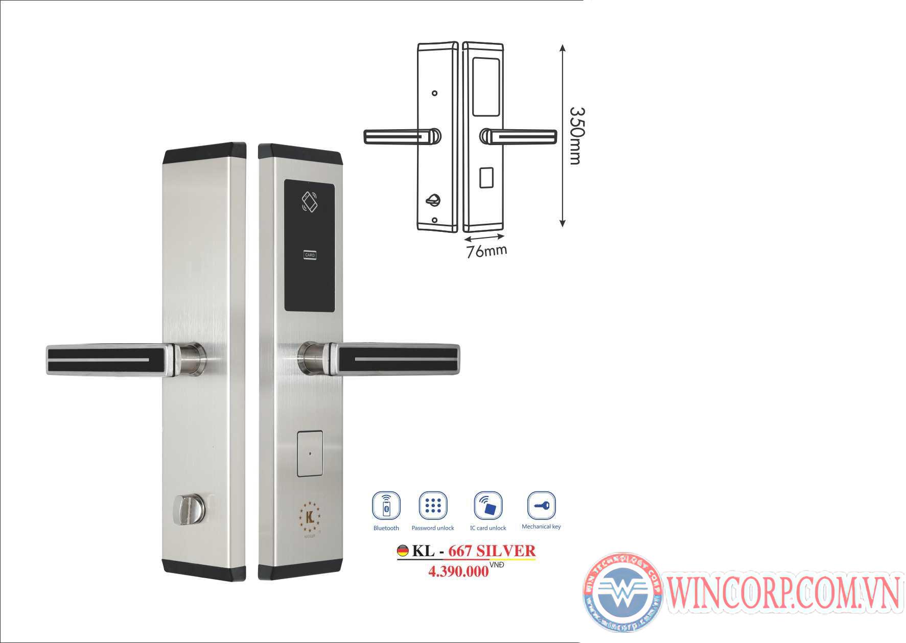 Khóa cửa KL 667 Silver
