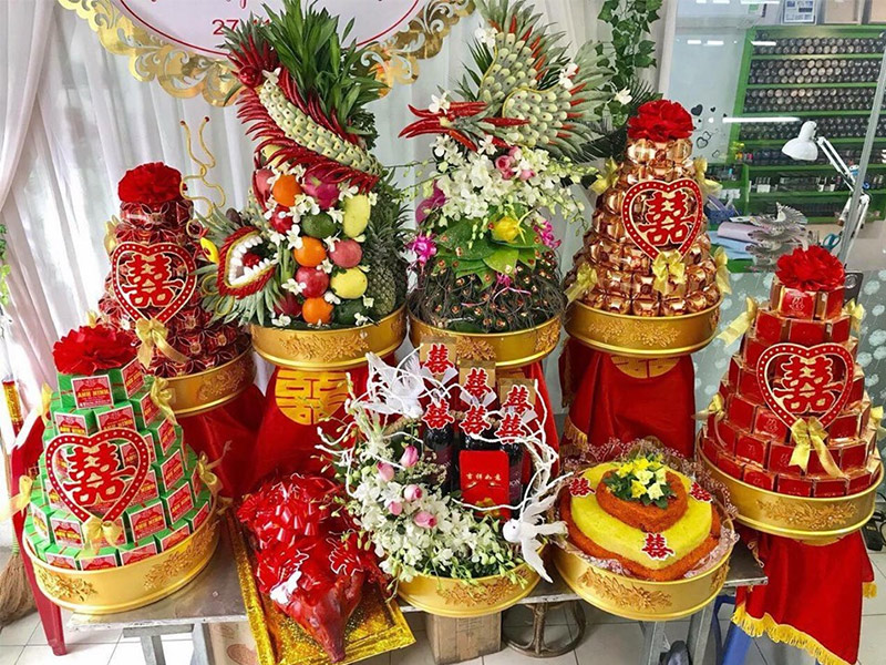 bánh cốm trong tráp cưới hỏi