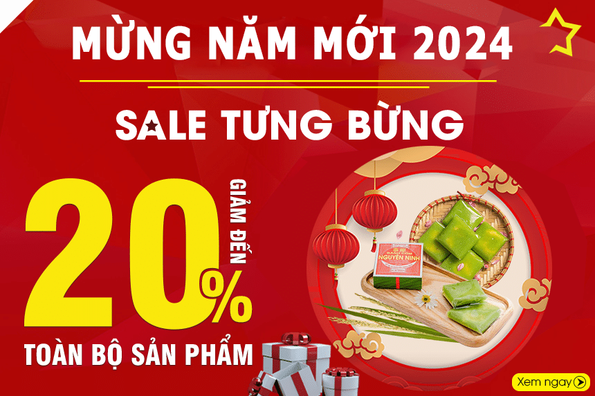 Bánh Cốm Nguyên Ninh Sale Khủng 20% - Chúc Mừng Năm Mới 2024 4 anh khuyen mai
