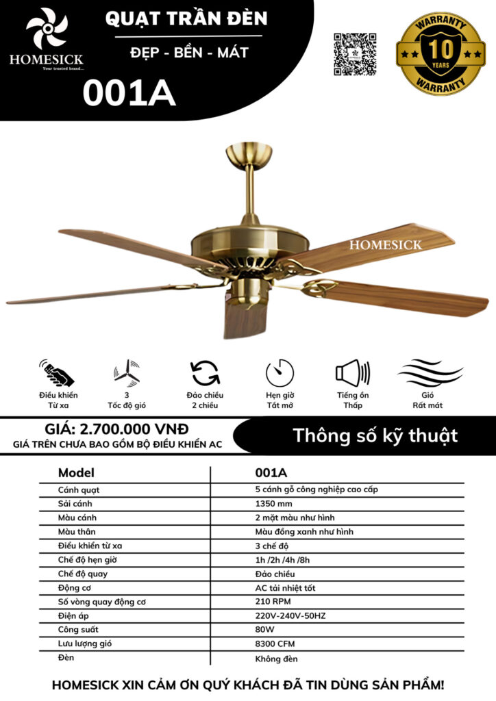 QUẠT TRẦN HOMESICK 001A