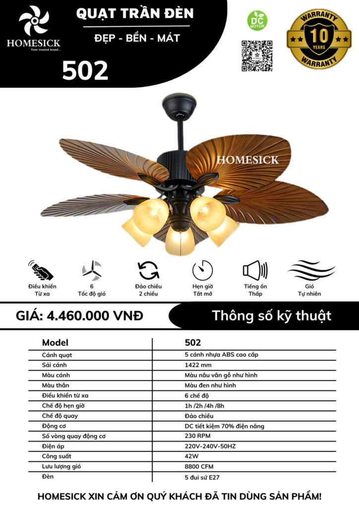 QUẠT TRẦN HOMESICK 502