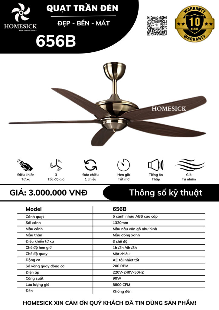 QUẠT TRẦN HOMESICK 656B
