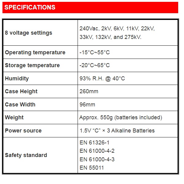 Bút Thử Điện Không Tiếp Xúc Cao Thế SEW 275HP (230V-500kV) 10 Bút Thử Điện Không Tiếp Xúc Cao Thế SEW 275HP (240V-275kV)
