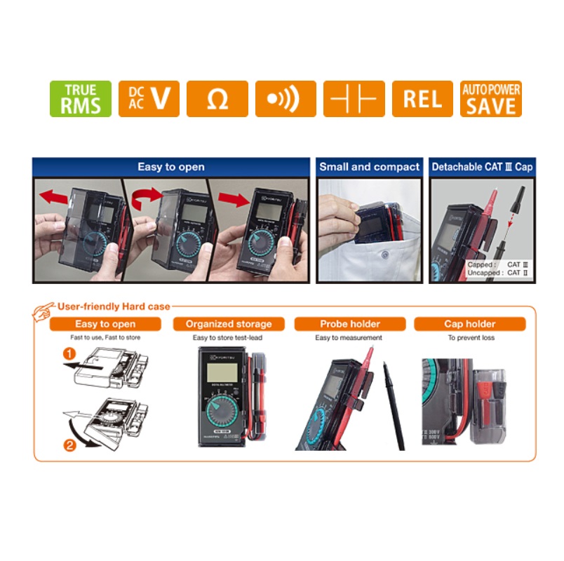Đồng Hồ Vạn Năng Bỏ Túi KYORITSU 1019R 8 Đồng Hồ Vạn Năng Hiển Thị Số KYORITSU 1019R