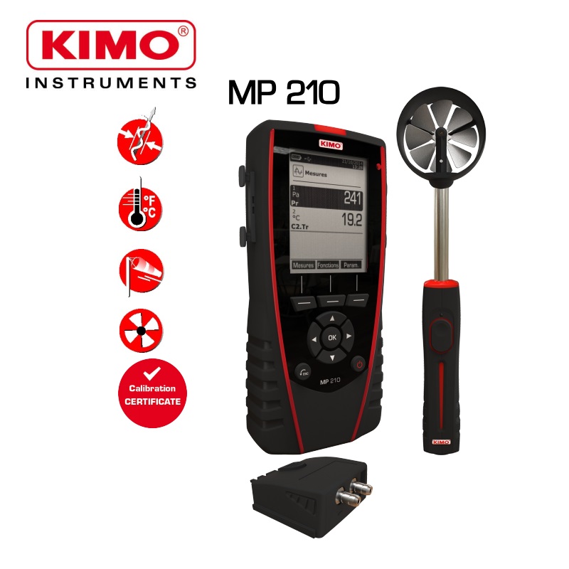 Máy Đo Nhiệt Độ-Áp Suất Gió KIMO MP210 H 8 Máy Đo Nhiệt Độ-Áp Suất Gió KIMO MP210 H