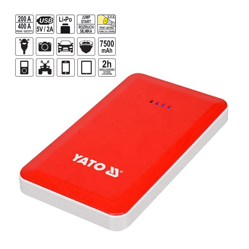 Pin Sạc Dự Phòng Kích Khởi Động Đề YATO YT-83080 6 Pin Sạc Dự Phòng Kích Khởi Động Đề YATO YT-83080