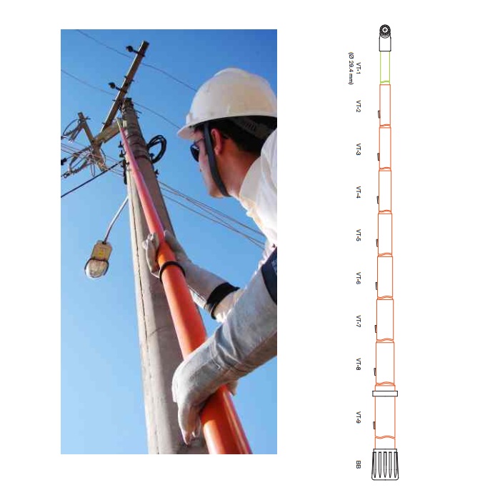 Sào thao tác 220kv Terex Ritz VTT-1/9 6 Sào thao tác 220kv Terex Ritz VTT-1/9