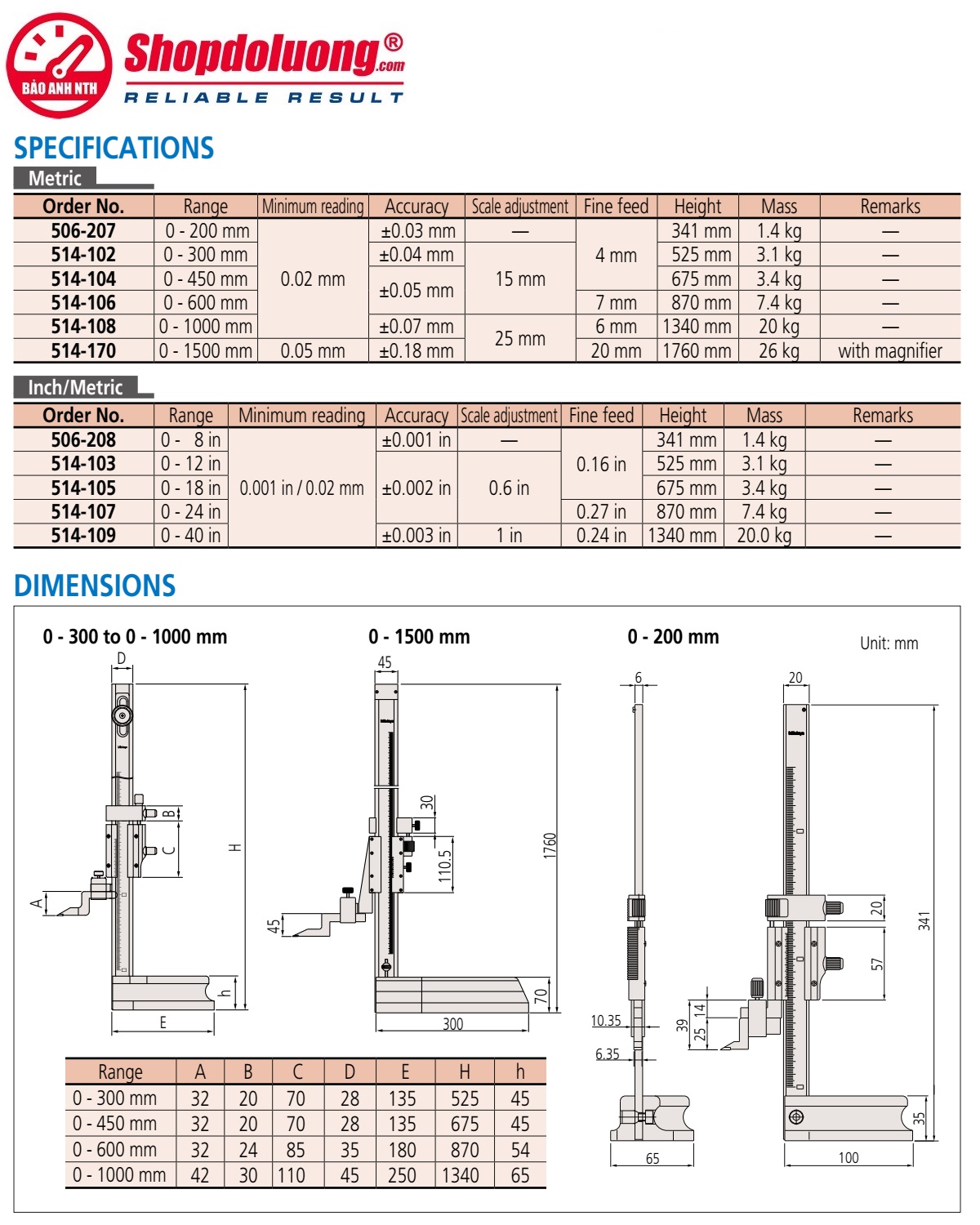 Thước Đo Cao Cơ Khí MITUTOYO 514-102 (0-300mm/0.04) 11 shopdoluong-Thước Đo Cao Cơ Khí MITUTOYO 514-102 (0-300mm).