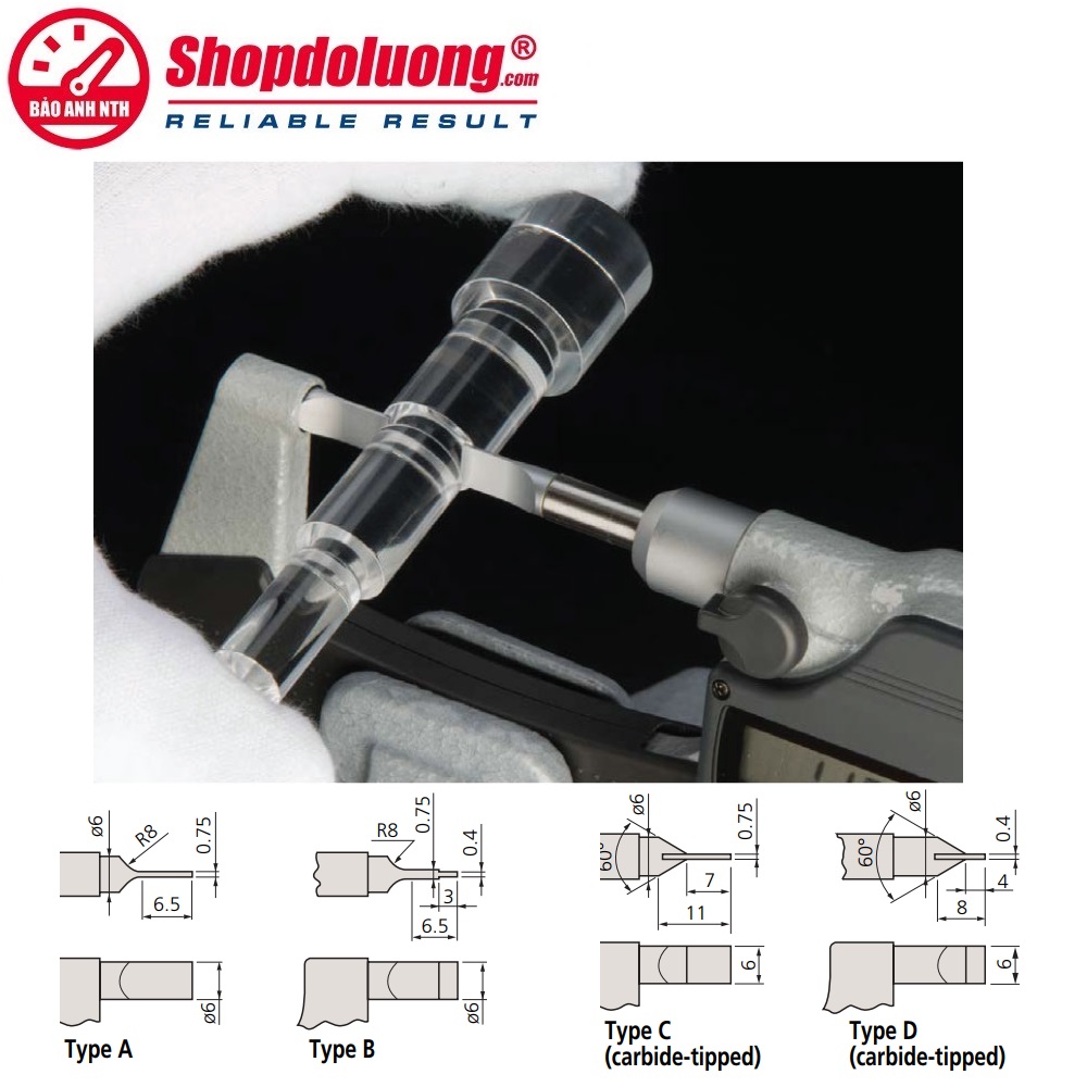 Panme Cơ Khí Đo Rãnh Ngoài 0-25mm MITUTOYO 122-141(0.01mm) 11 shopdoluong-Panme Cơ Khí Đo Rãnh Ngoài 0-25mm MITUTOYO 122-141(0.01mm)
