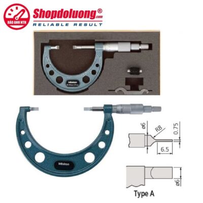 shopdoluong-Panme Cơ Khí Đo Rãnh Ngoài 50-75mm MITUTOYO 122-103(0.01mm)