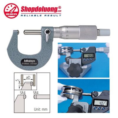 shopdoluong-Panme Cơ Khí Đo Thành Ống 0-25mm MITUTOYO 115-215(0.01mm)